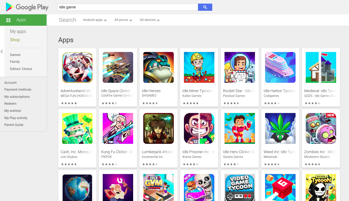 popularity of trimps game